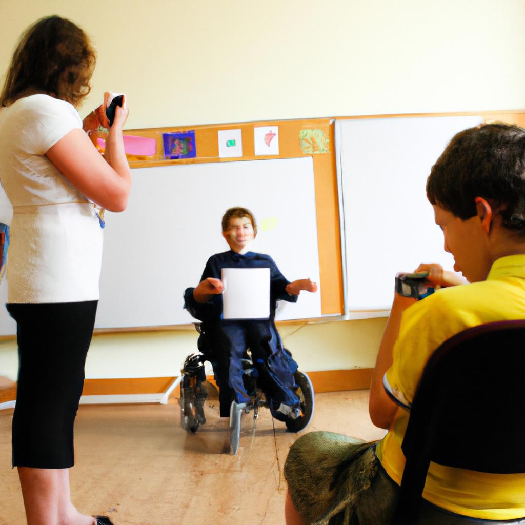 Person teaching special education class