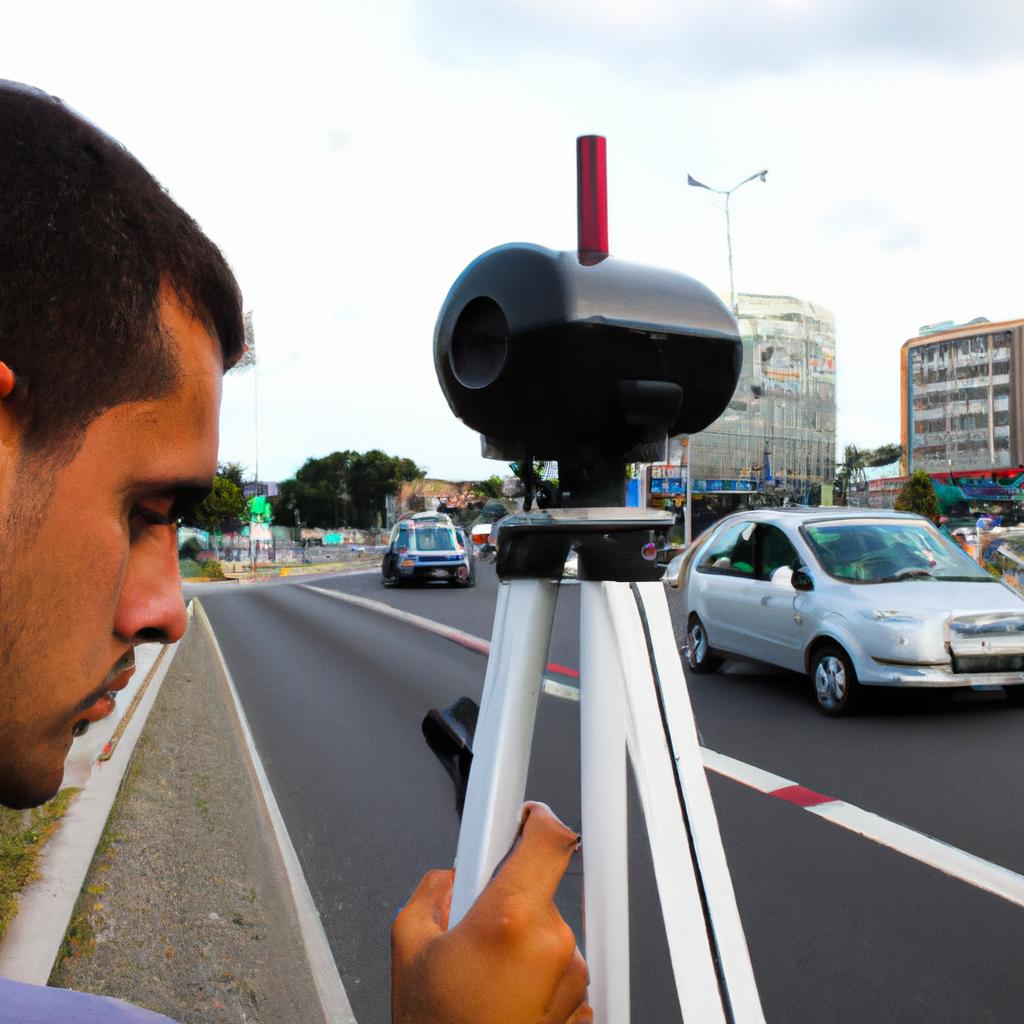Person observing traffic congestion analysis